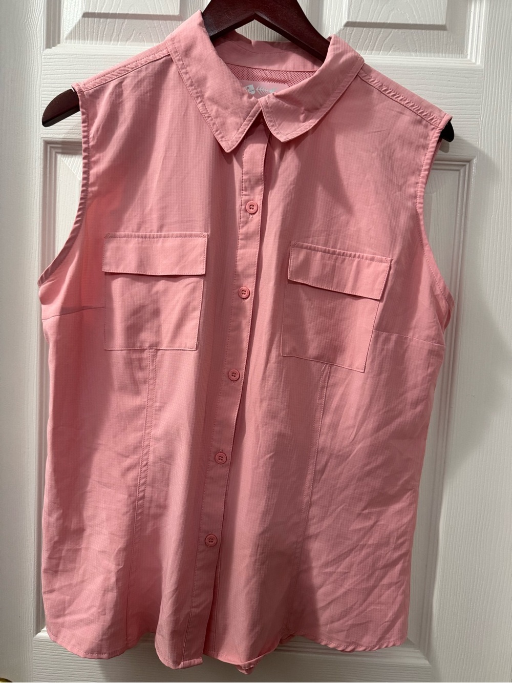 Silver Jeans Sleeveless Button-Front Coral Pink Top